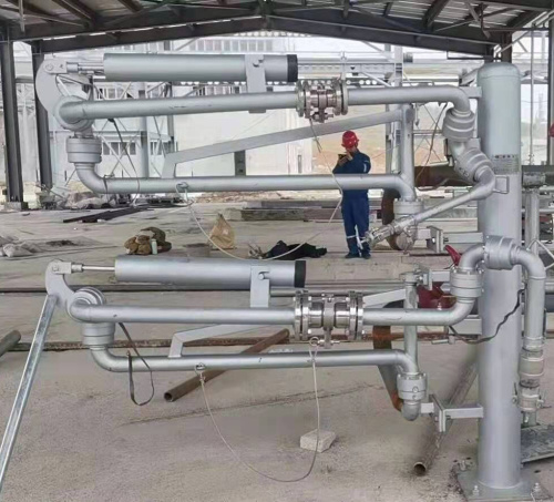 裝卸車鶴管拉斷閥安裝現(xiàn)場