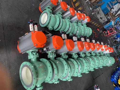 偏心半球閥車間圖片_氣動(dòng)偏心半球閥車間圖片