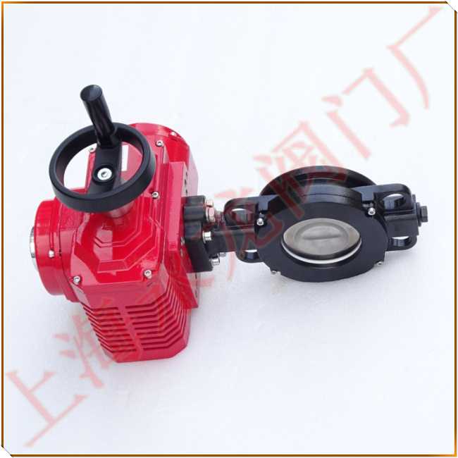 軟密封雙偏心對夾式電動(dòng)高性能蝶閥圖片